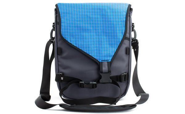 The Ristretto in Nebulous Grey (medium grey) 525 Ballistic with Island (blue with white grid) 200 Halcyon interior.